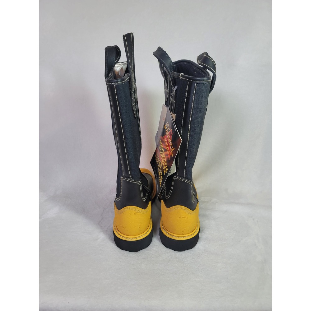 Thorogood Hellfire Steeltoe Fireman Boots Utility Black Yellow Size M/5 W/6.5 - Picture 4 of 10